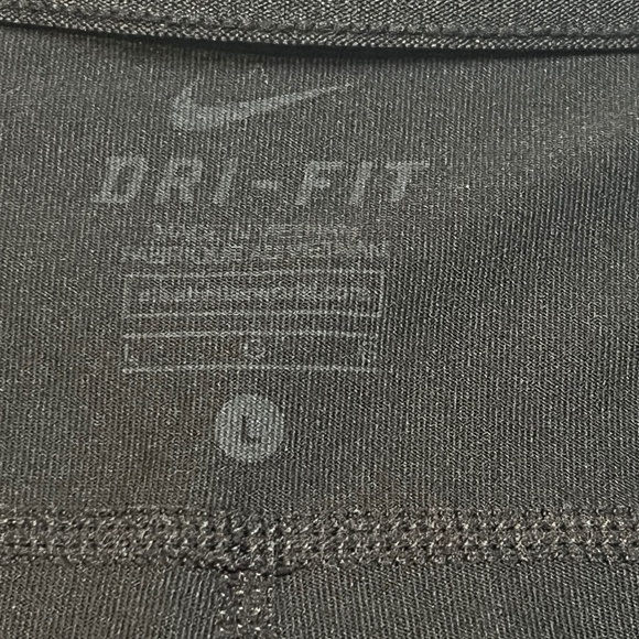 Nike Running Dri-Fit Woman's Leggings Large Black Crop Capri - Picture 5 of 15